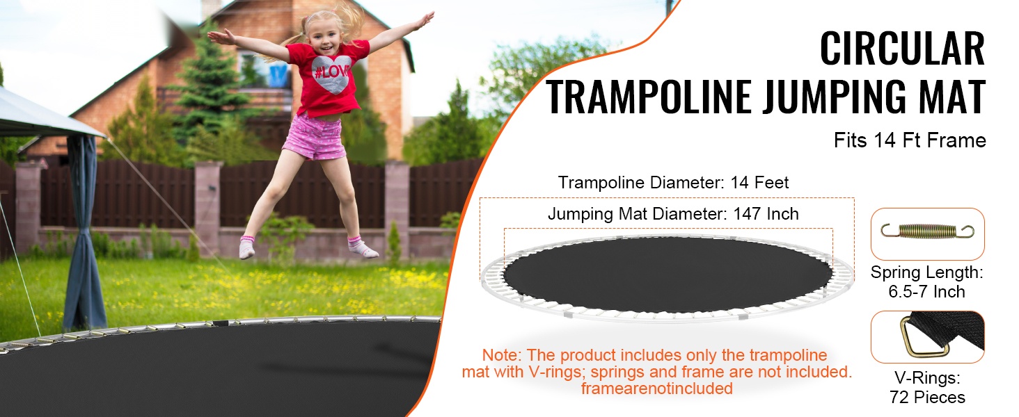 Trampoliinin varaushyppymatto 14-jalkaiseen pyöreään trampoliiniin