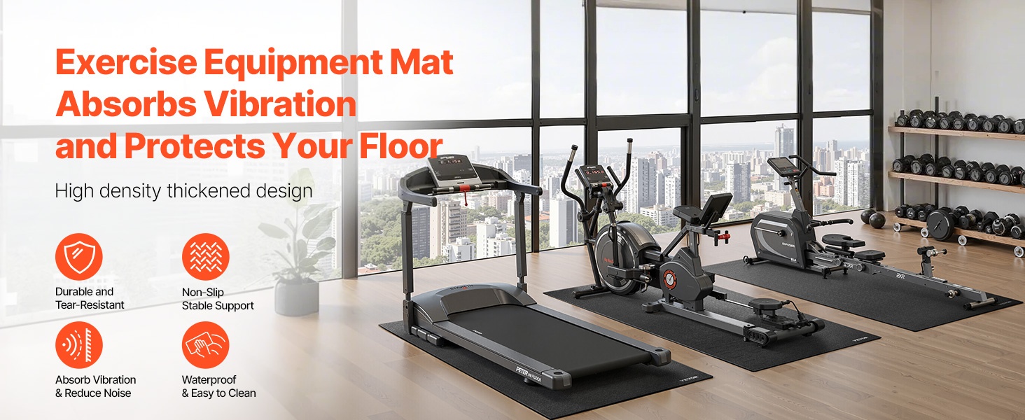 Kuntoilulaitteiden suojamatto lattialle