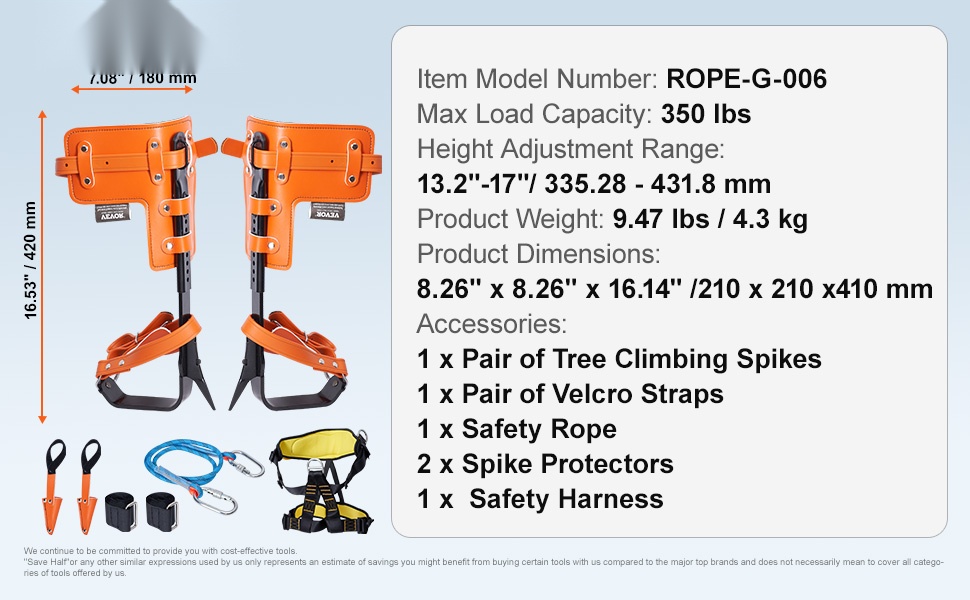 Puun kiipeilyrautojen yksityiskohdat