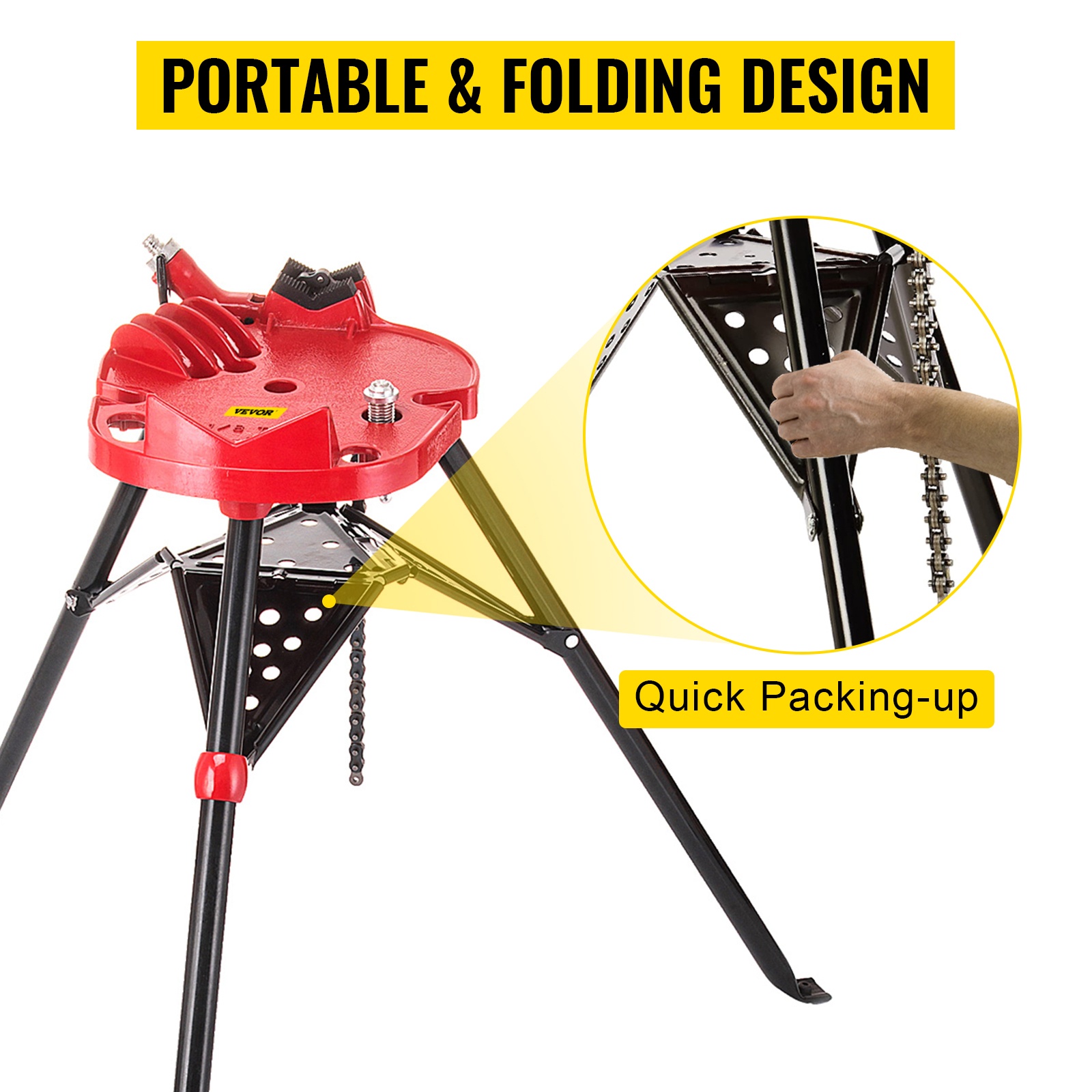 Taittuvat jalat ja kantokahva