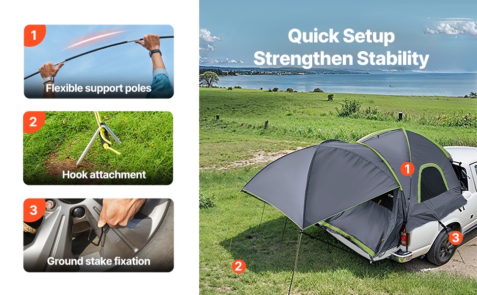 Lava-autoteltta lasikuitutangoilla