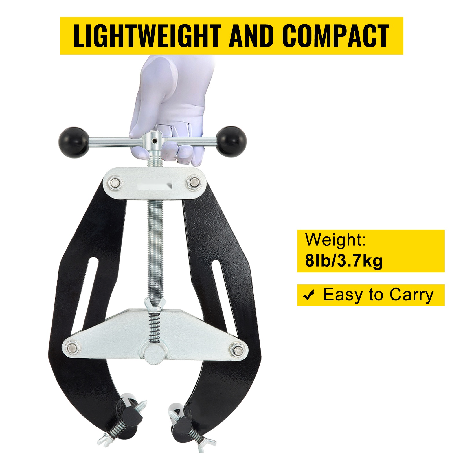 Kevyt ja kompakti puristin