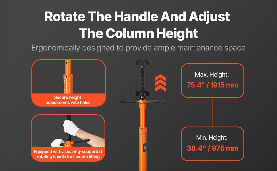 Nostimen tukiteline, korkeudensäätö