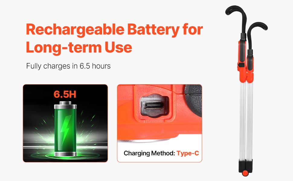Ladattava LED-työvalo Type-C -liitännällä