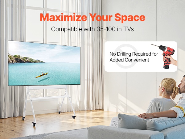 Liikuteltava TV-teline, yksityiskohta