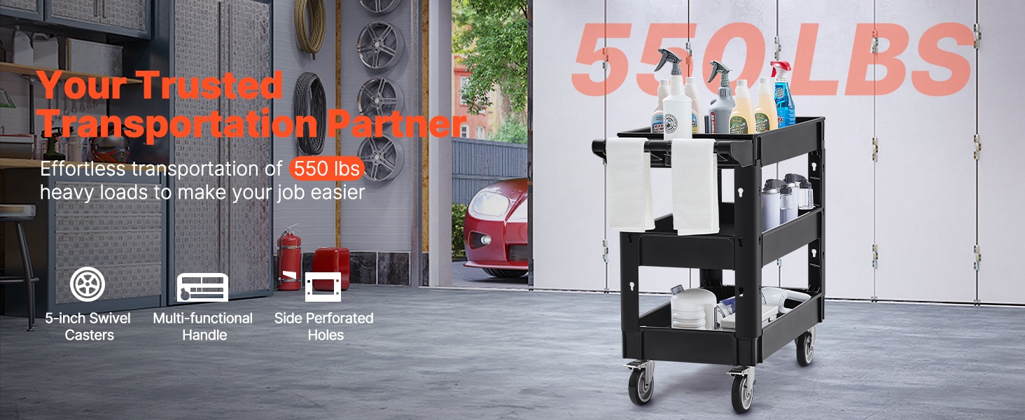 Apukärry 3 hyllytasolla