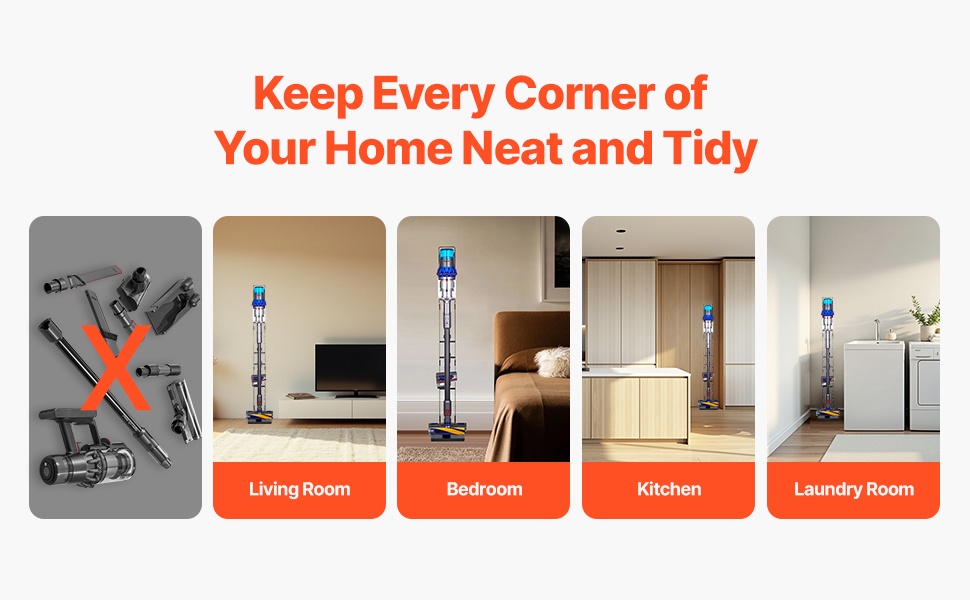 Pölynimuritelin kodin eri tiloihin