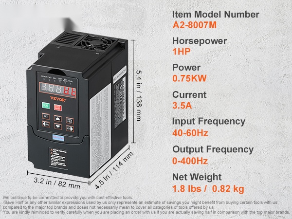 Kuva laitteen mitoista