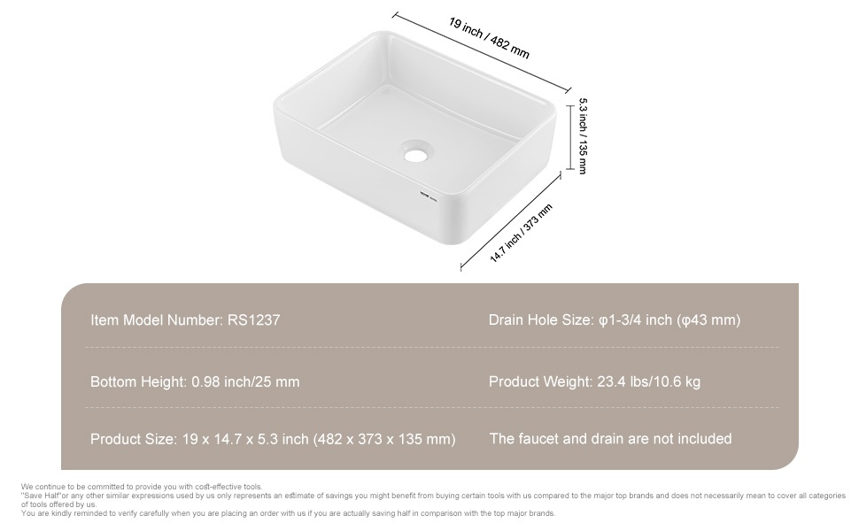 Keraamisen altaan yksityiskohdat