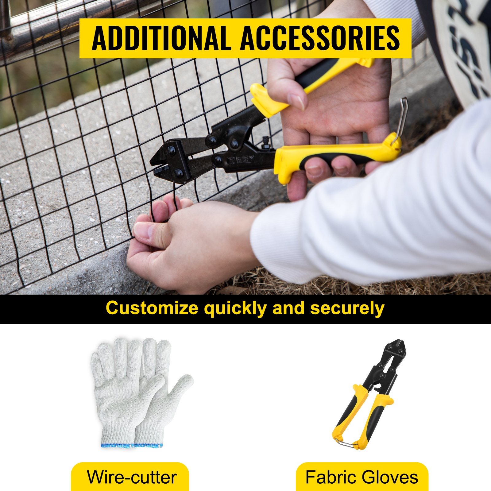 Lisävarusteet: leikkuri ja käsineet