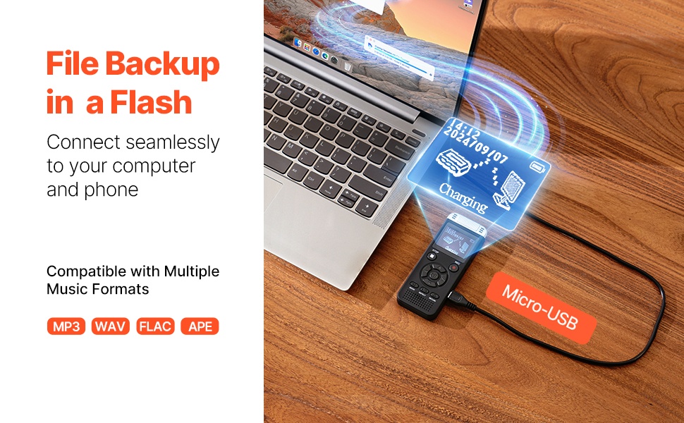 Nopea USB-tiedonsiirto ja useat ääniformaatit