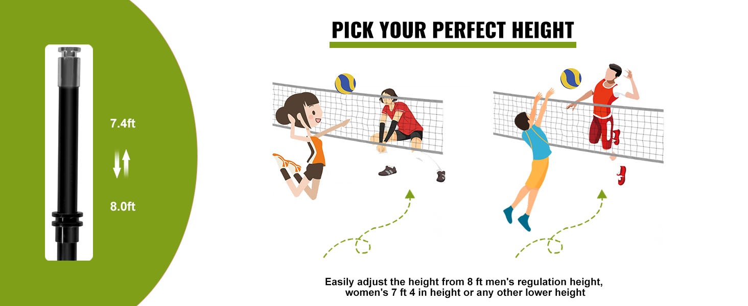 Korkeussäädettävä lentopallon harjoituslaite