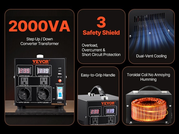 Jännitemuunnin 5000VA - kompaktin kokoinen rakenne