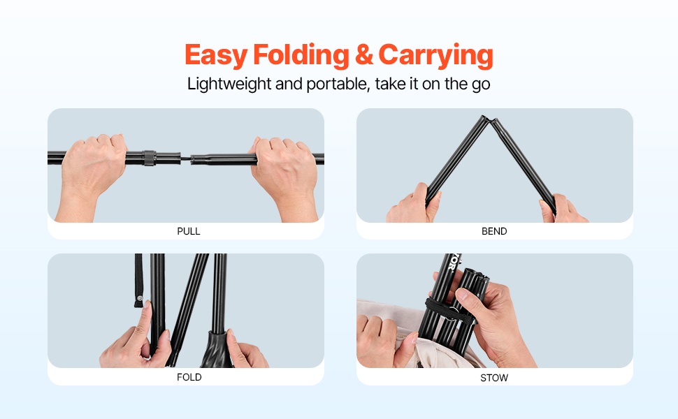 Taittuva ja helposti mukaan otettava kävelykeppi