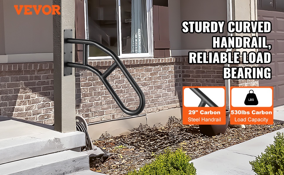 Seinäkiinnitteinen kaide ulkoportaisiin