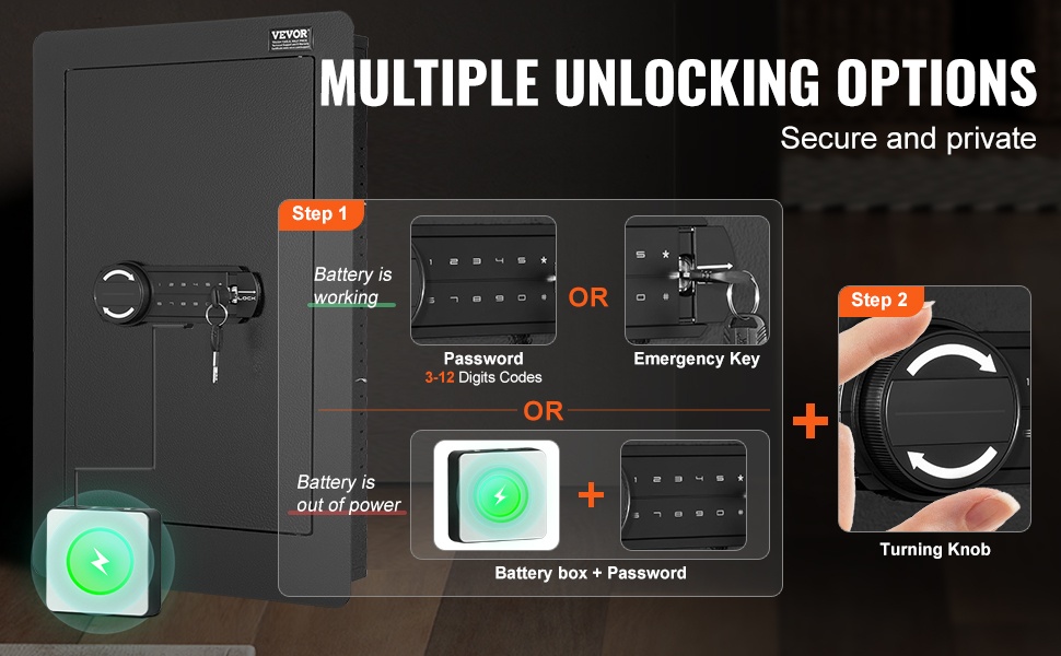 Turvakaapin näppäimistö ja sormenjälkilukko