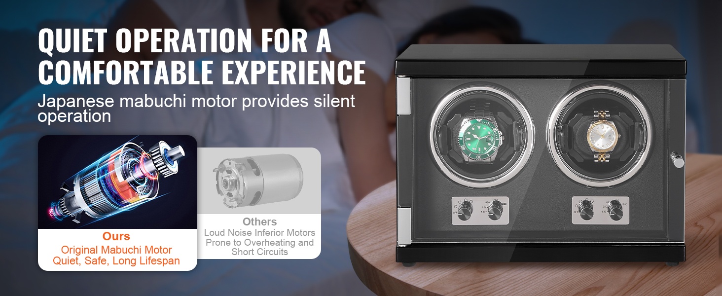 Mabuchi-moottorilla varustettu kellonpyörittäjä