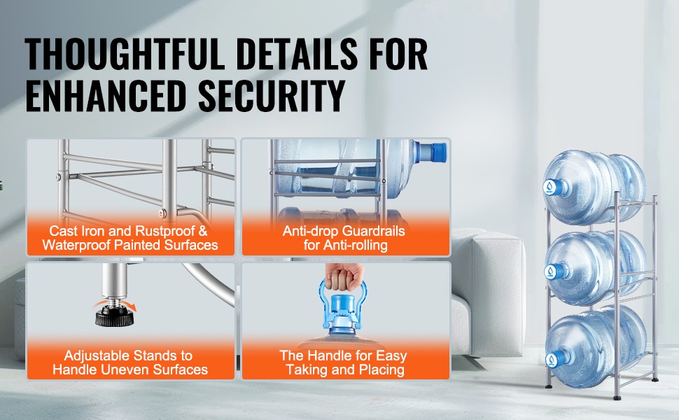 Vesipullotelineen vahva rakenne