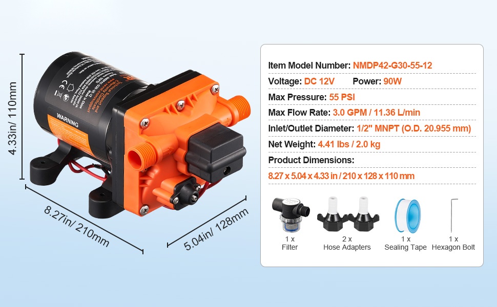 Kompakti 12V vesipumppu