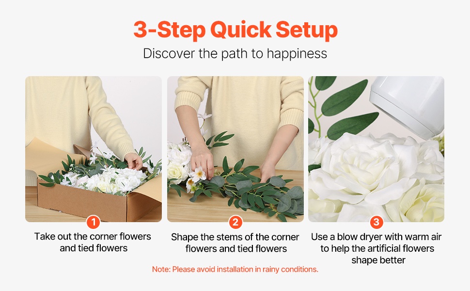 Helposti muotoiltava kukka-asetelma ja verho