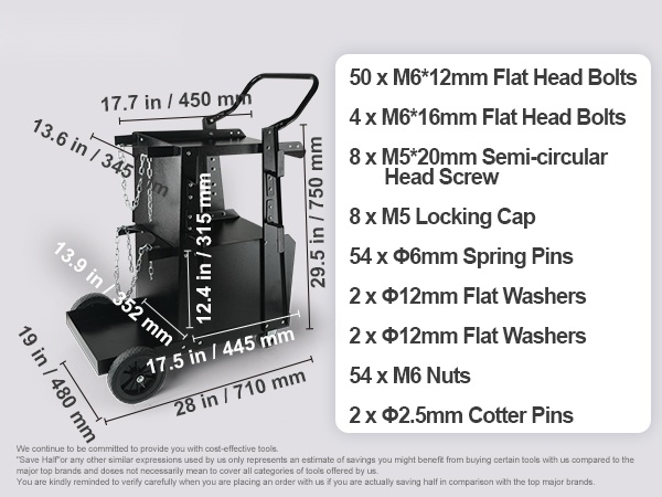 Hitsausvaunun mitat mobiilinäkymä