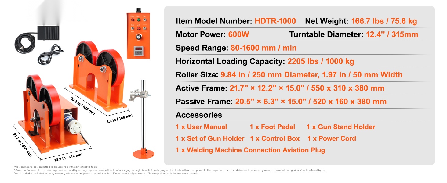 Hitsausasetin, mitat ja rakenne