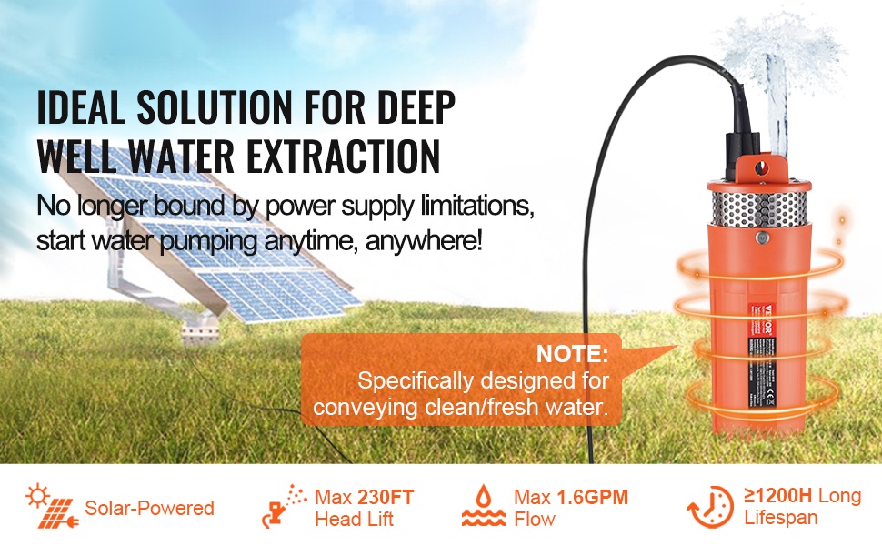 Aurinkokäyttöinen uppopumppu syvään kaivoon