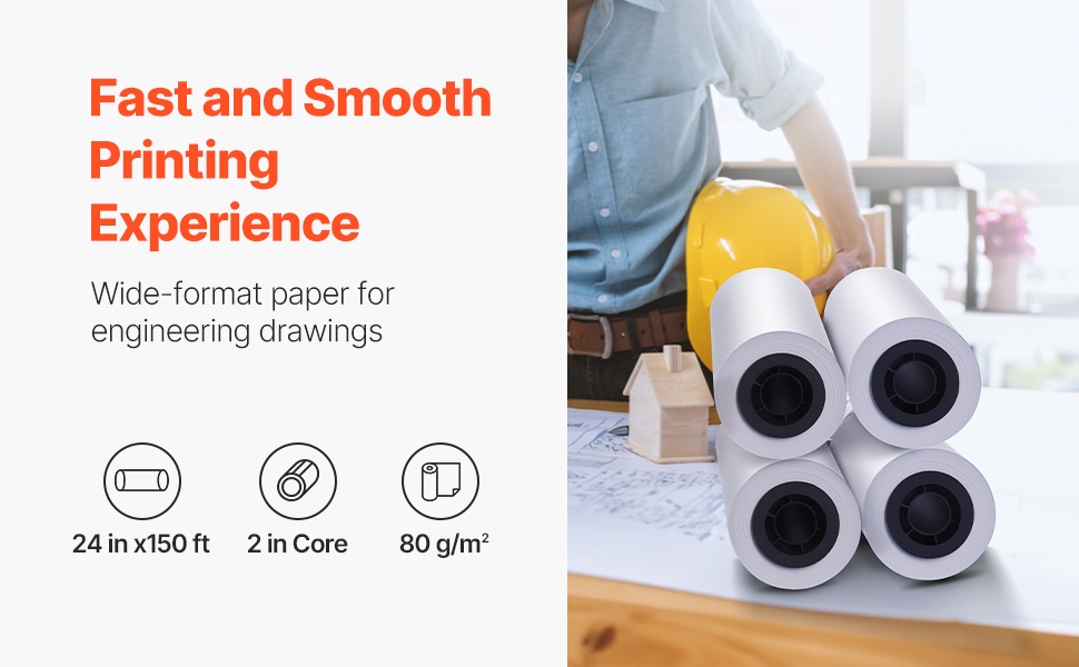 Laajamuotoinen piirustuspaperirulla