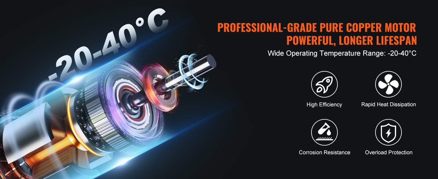 Puhdas kuparimoottori ja lämmönpoisto