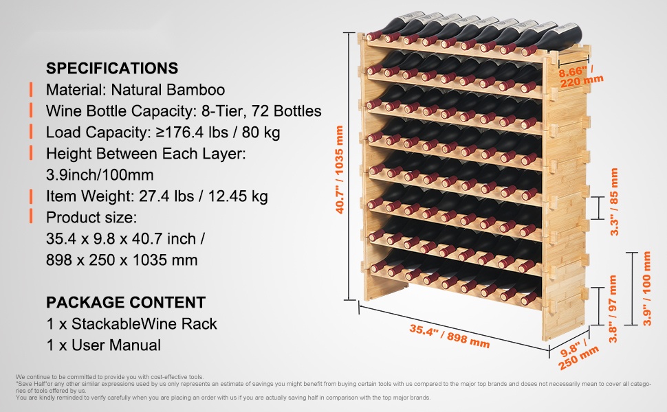 Viinitelineen mitat ja hyllyjen rakenne