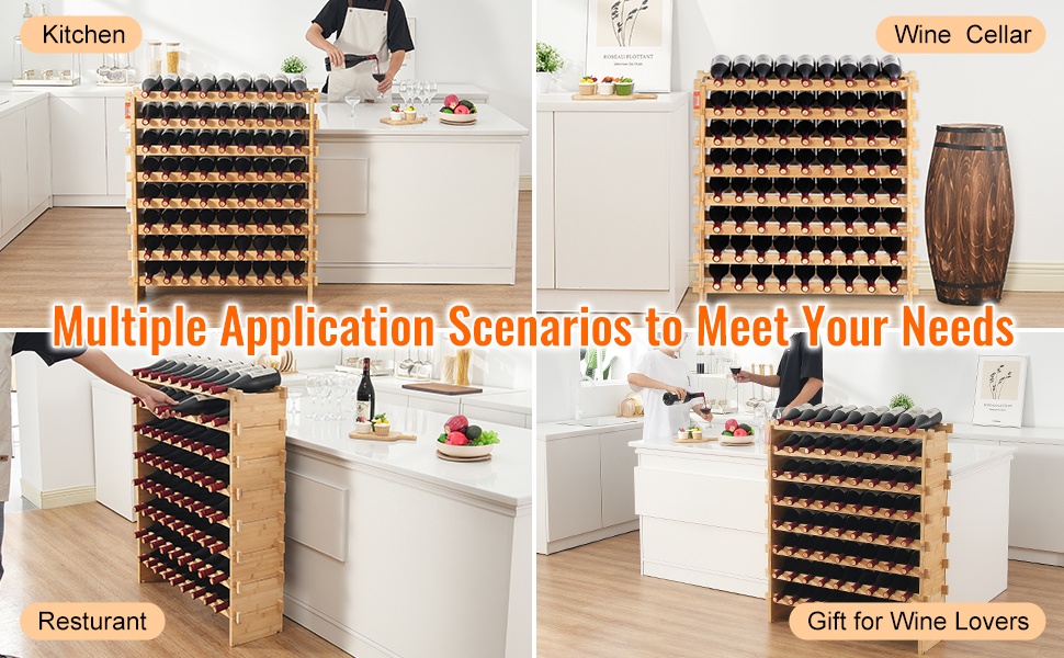 Vapaasti seisova viiniteline keittiöön, ruokailutilaan tai kellariin