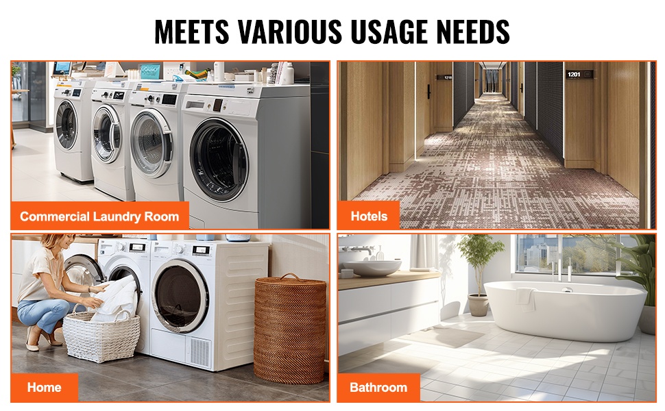 Kumisuojat ja teräsputket pyykkivaunussa