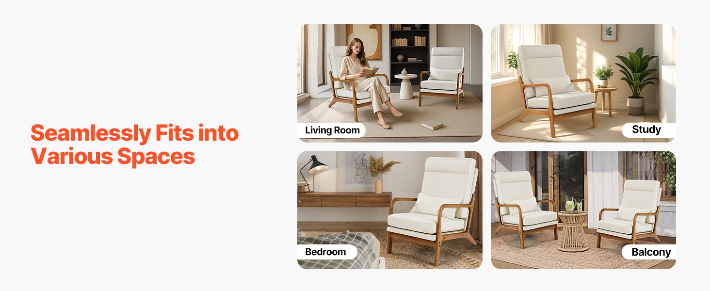 Nojatuoli eri sisustuksissa