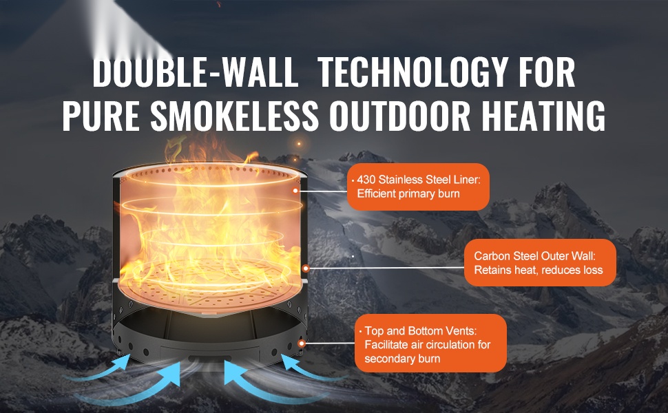 Savuton puukäyttöinen tulipesä ulkokäyttöön