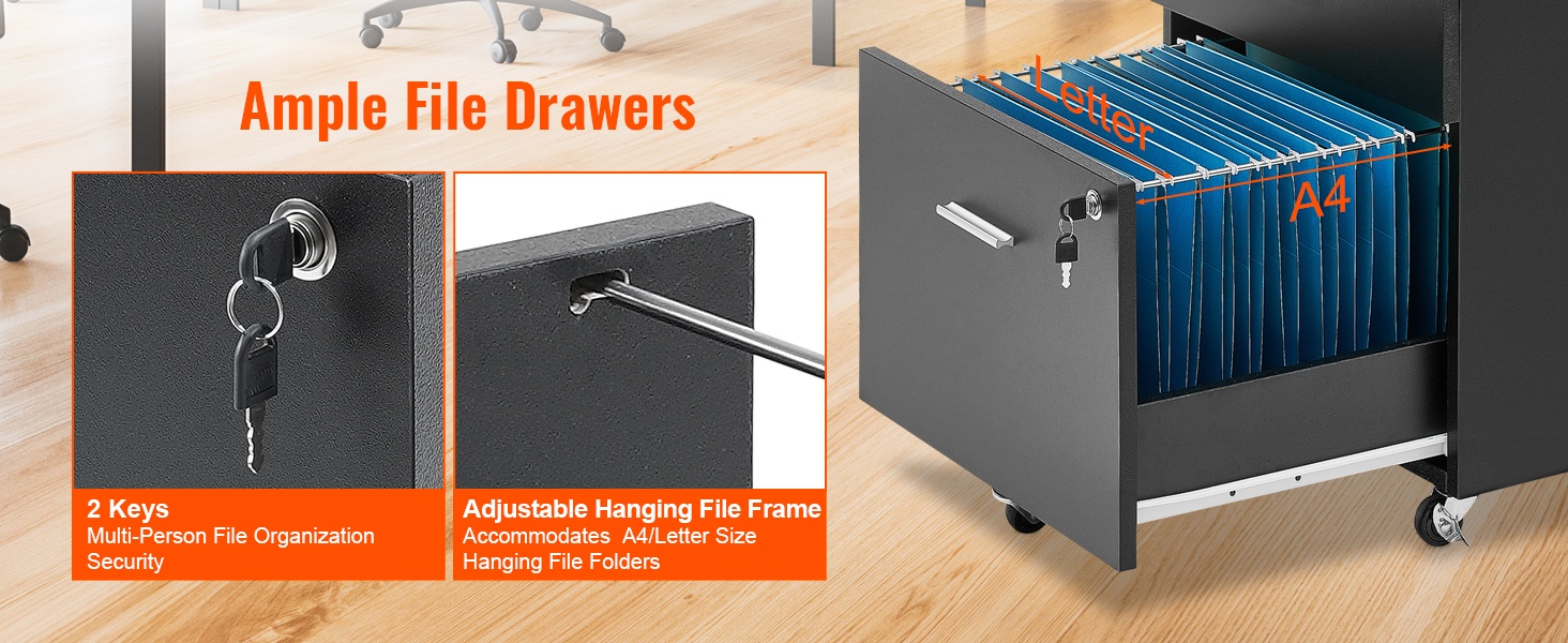 Arkistokaappi ripustuskansioilla A4- ja Letter-koolle