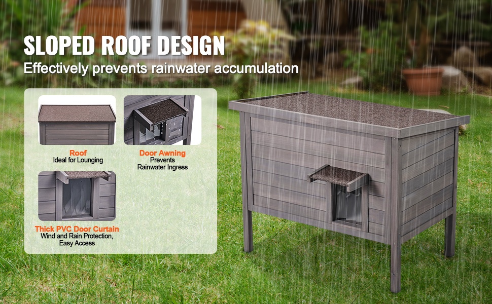 Kallistettu katto ja PVC-oviverhot