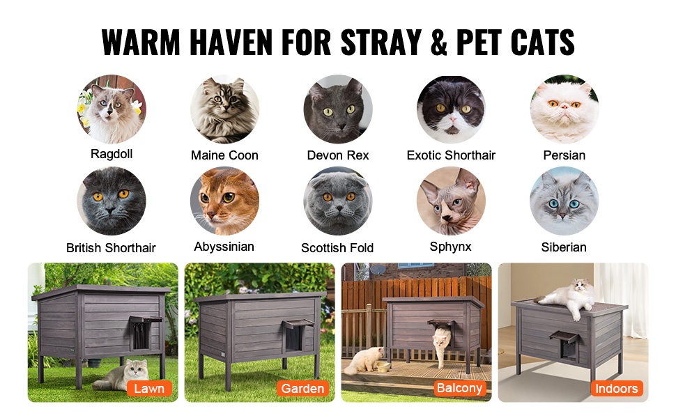 Ulkokissatalo pihalle ja parvekkeelle