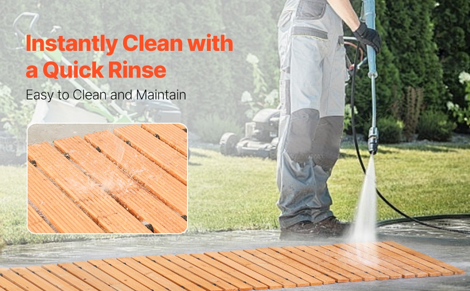 Helposti puhdistettava puutarhapolku