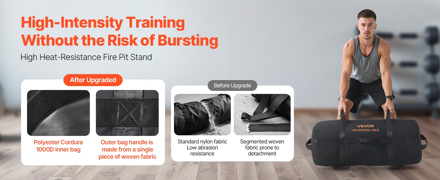 Hiekkasäkin kestävä ulkosäkki ja kahvat