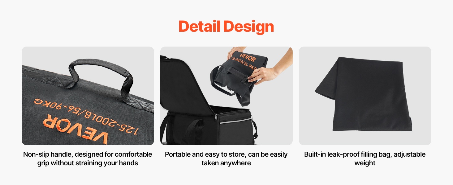 Liukumattomat kahvat ja vuotamaton täyttöpussi